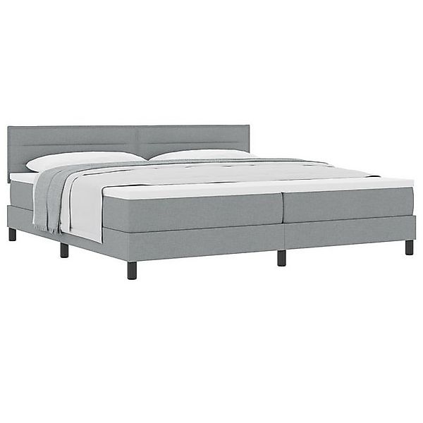 vidaXL Bett Boxspringbett mit Matratze Hellgrau 200x200 cm Stoff (1-tlg) günstig online kaufen
