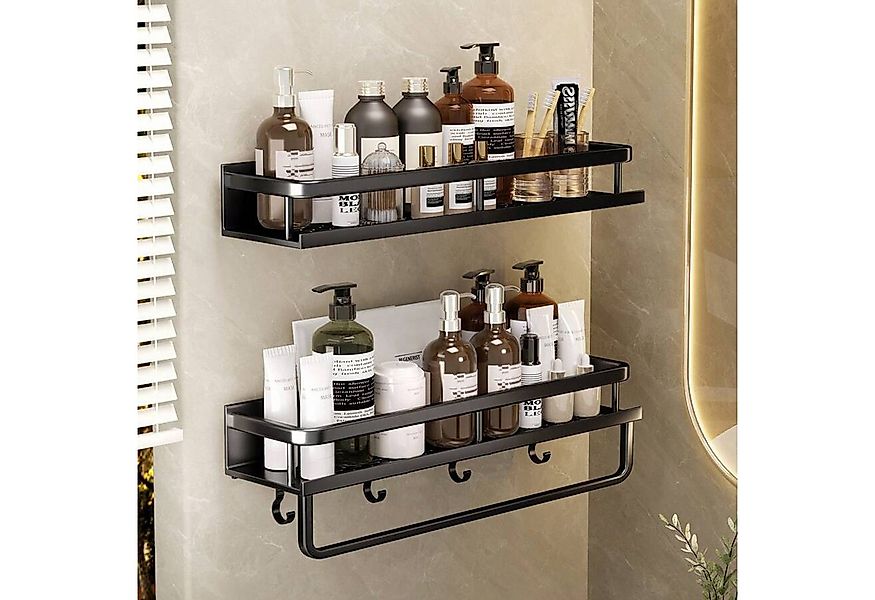 Toomoke Duschregal Duschablage ohne Bohren-2 Stück Duschkorb mit Handtuchha günstig online kaufen