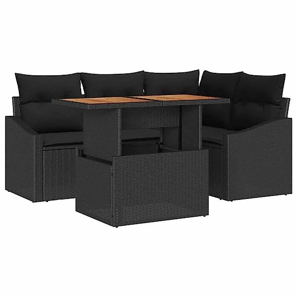 vidaXL Garten Essgruppe mit Kissen Schwarz und Braun 100 x 55 x 73 cm 33498 günstig online kaufen