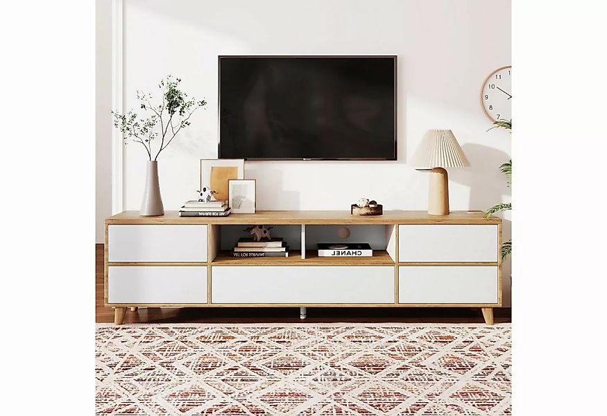 BlingBin TV-Schrank Lowboard Breite 175 CM (1-St., Wohnzimmermöbel in Weiß günstig online kaufen