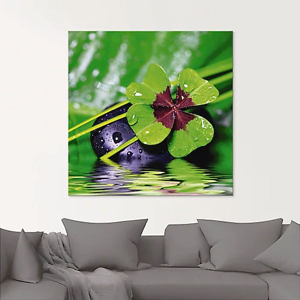 Artland Glasbild »Glücksklee... Entspann mal wieder«, Zen, (1 St.), in vers günstig online kaufen