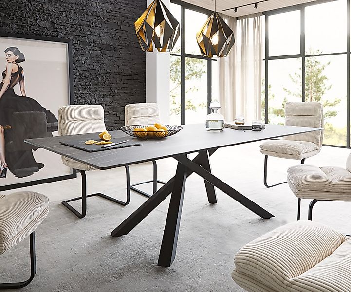 DELIFE Esstisch Edge, Keramik Laminam®Noir Desir günstig online kaufen