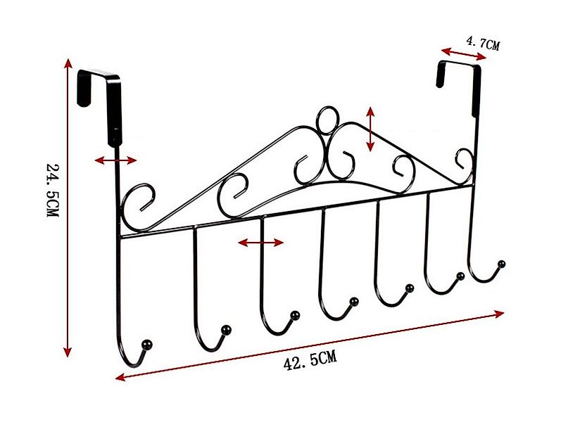 BAYLI Türgarderobe 42,5cm Türgarderobe Metall für Montage über der Tür, Kle günstig online kaufen