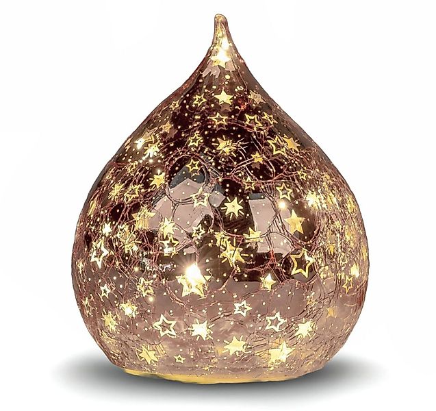 formano LED Dekolicht LED Deko Tropfen Sterne Rose-Gold 16cm + Timer 6h an/ günstig online kaufen