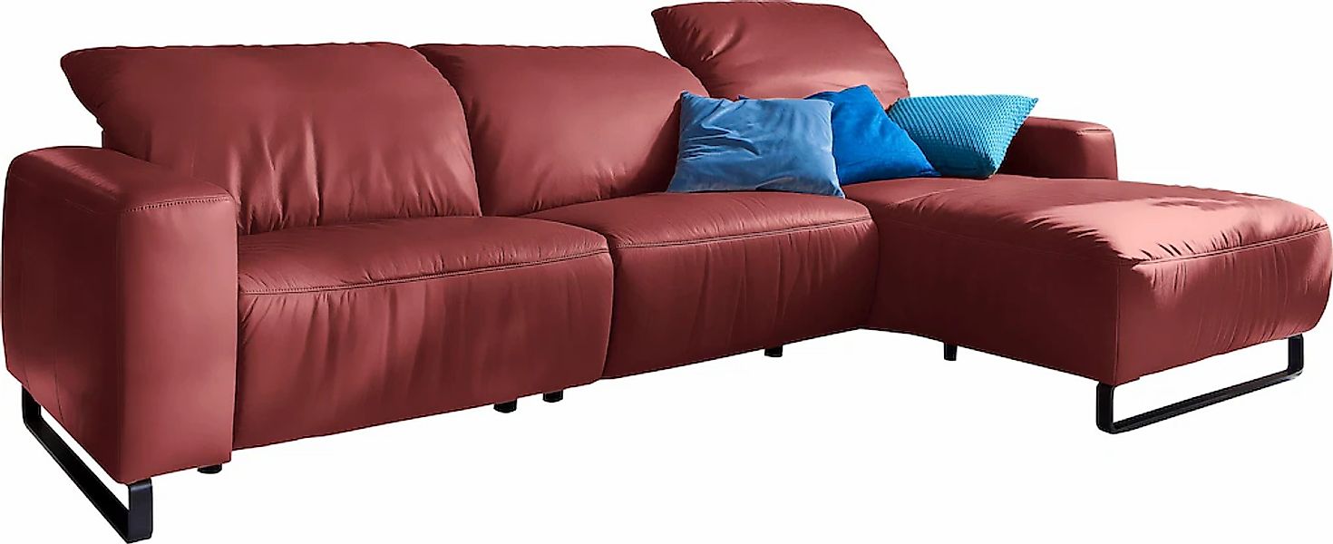 Home affaire Ecksofa "Juist L-Form" mit Kopfteilverstellung und schwarzen M günstig online kaufen