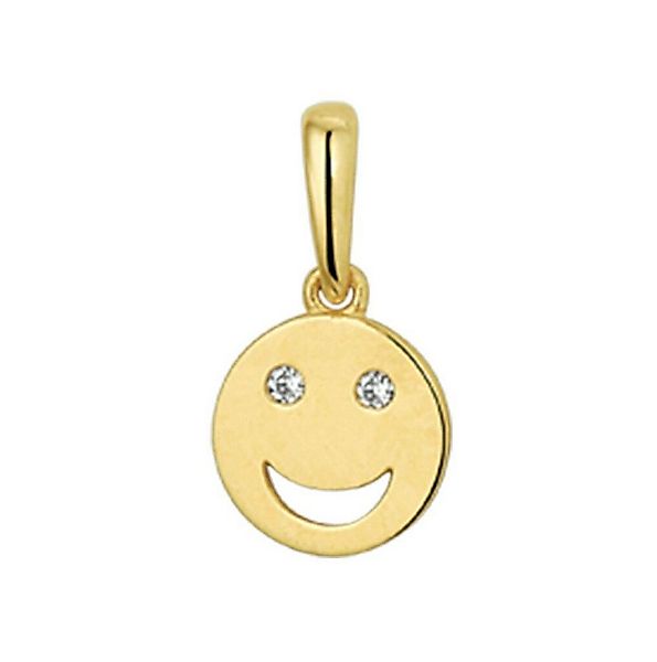 NICEANDnoble Kettenanhänger 585er Gold Kettenanhänger lachendes Gesicht mit günstig online kaufen