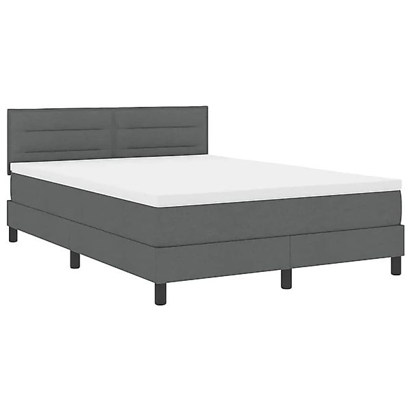 vidaXL Boxspringbett mit Matratze Dunkelgrau 140 x 200 cm Stoff 3342136 günstig online kaufen