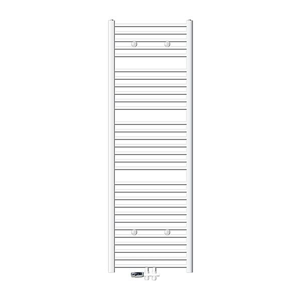 ECD Germany Badheizkörper 600x1800mm Weiß Gebogen mit Thermostat Durchgang günstig online kaufen