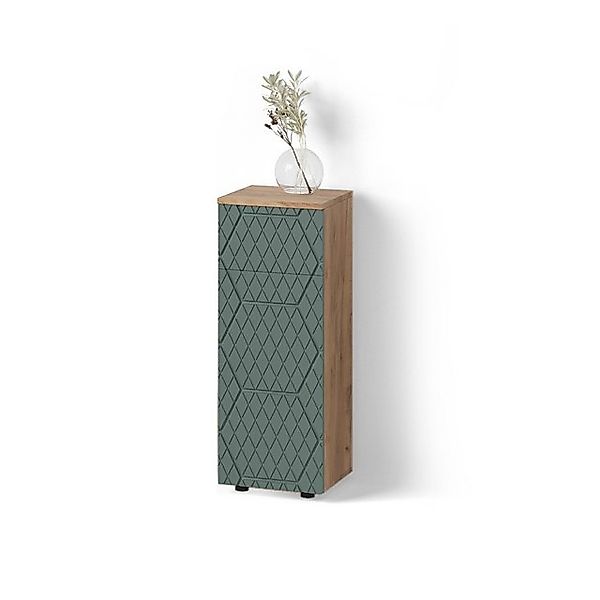 Livinity® Midischrank Ronco, Grün/Goldkraft Eiche/Grün, 30 x 81 cm mit 1 Sc günstig online kaufen