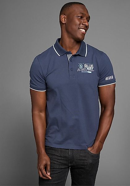 DELMAO Poloshirt mit sportlichen Kontraststreifen & gestreifter Knopfleiste günstig online kaufen