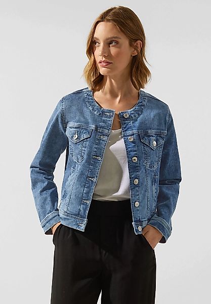 STREET ONE Jeansjacke, ohne Kapuze, mit Brusttaschen und Knopfleiste günstig online kaufen
