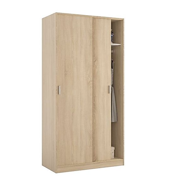 FORES HABITAT Schwebetürenschrank in Kanada-Eiche - 100x200x50 (BxHxT) günstig online kaufen