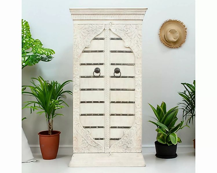 Oriental Galerie Mehrzweckschrank Weißer Schrank Saloni Indien 184 cm weiß, günstig online kaufen
