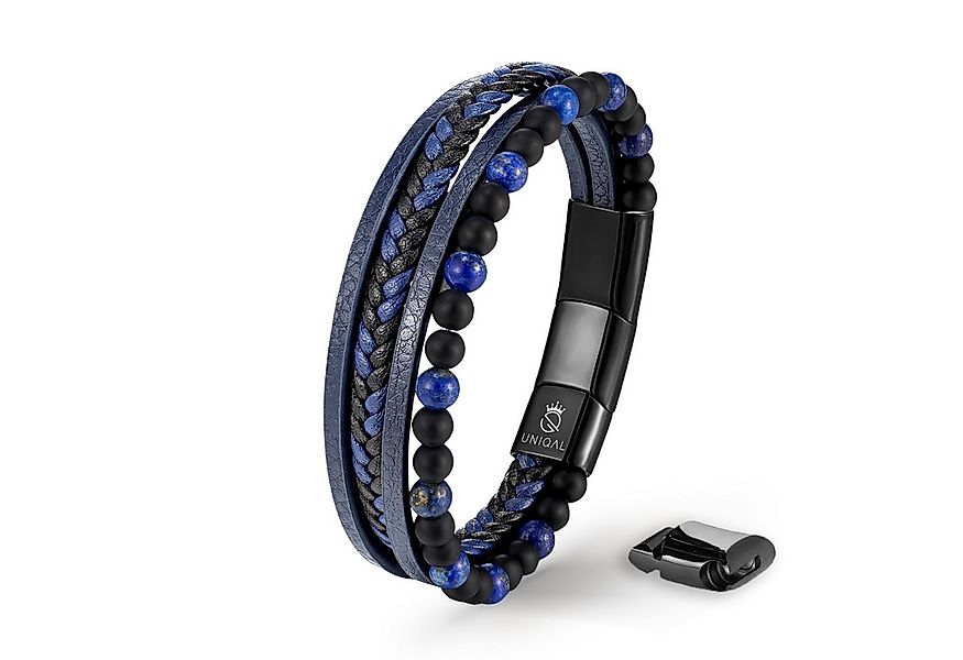 UNIQAL.de Lederarmband Lederarmband Herren "FANCY" Perlenarmband Naturstein günstig online kaufen