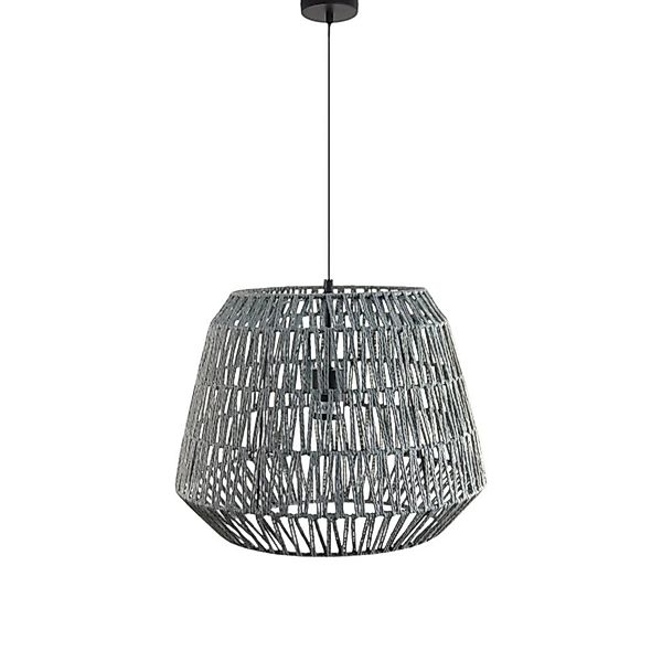 Dapo Decken Pendelleuchte Anda 40cm Papier Grau E27 IP20 günstig online kaufen