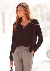 LASCANA V-Ausschnitt-Pullover, leichter Pullover in grobem Strick günstig online kaufen