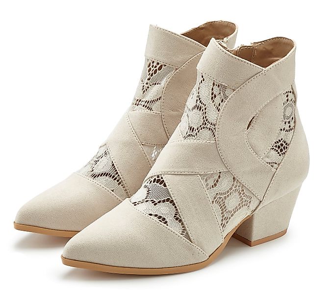 LASCANA Stiefelette mit Spitze & bequemen Blockabsatz, Cowboy Boots, Wester günstig online kaufen
