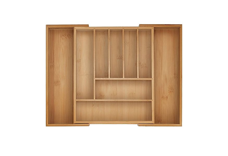 relaxdays Besteckkasten Ausziehbarer Besteckkasten aus Bambus, 33,5 cm günstig online kaufen