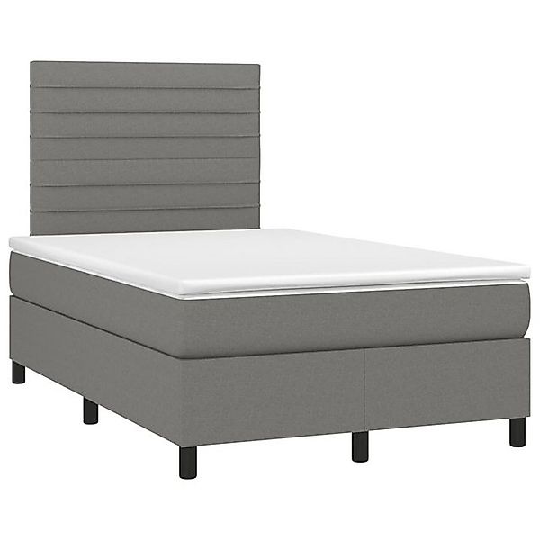 vidaXL Boxspringbett, Boxbett mit Matratze Dunkelgrau 120x190 cm Stoff günstig online kaufen