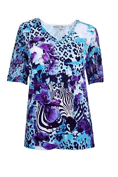 Passioni T-Shirt mit Leoparden- und Blumenmuster-Mix günstig online kaufen