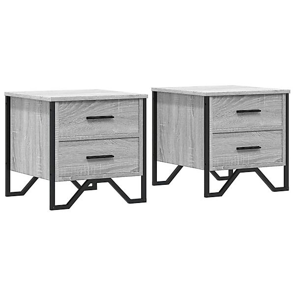 vidaXL Nachttische 2 Stk Grau Sonoma 40x41x40 cm Holzwerkstoff günstig online kaufen