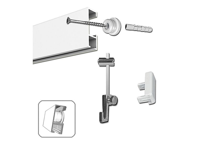 Bilderrahmen Neumann Bilderschienenset 5m Komplett Set Bilderschiene Bilder günstig online kaufen