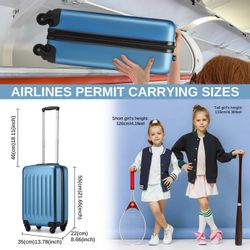 KONO Handgepäckkoffer Hartschale Koffer Zwillingsrollen ABS günstig online kaufen