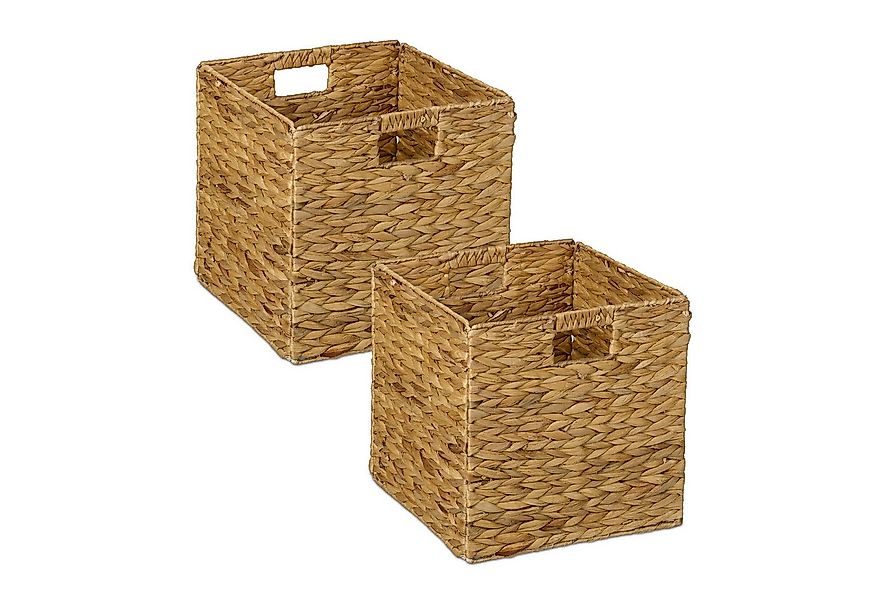 relaxdays Regalkorb Aufbewahrungskorb Wasserhyazinthe im Set (2er Set), 2er günstig online kaufen