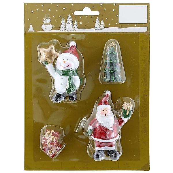 Weihnachts-Deko Weihnachtsfiguren aus Poly Bunt 4 Stück günstig online kaufen