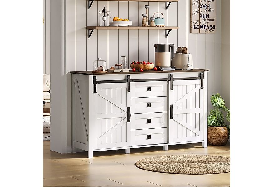 OKWISH Sideboard Küchenbuffet,Kommode (Vintage Sideboard mit Schiebetüren & günstig online kaufen