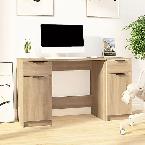 Vidaxl Schreibtisch Mit Beistellschrank Sonoma-eiche Holzwerkstoff günstig online kaufen