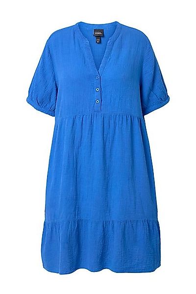 Ulla Popken Hemdblusenkleid Musselin-Kleid A-Linie Tunika-Ausschnitt Halbar günstig online kaufen