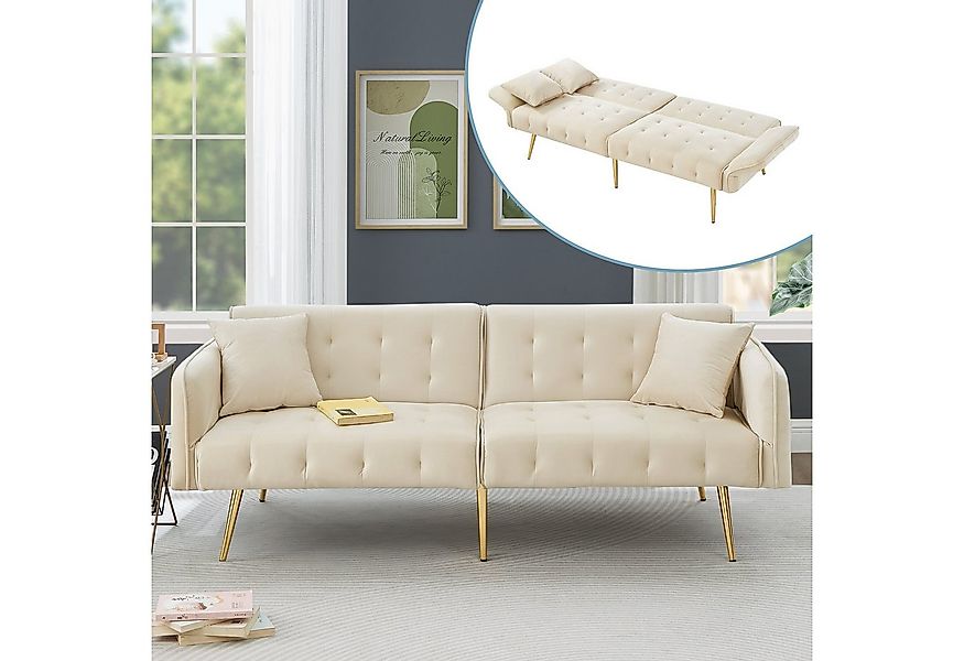 Merax Schlafsofa 2-in-1 Zweisitzer-Sofa Klappsofa mit Bettfunktion, platzsp günstig online kaufen