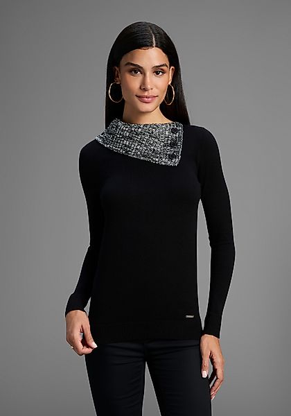 Bruno Banani Strickpullover mit offenem Rollkragen günstig online kaufen