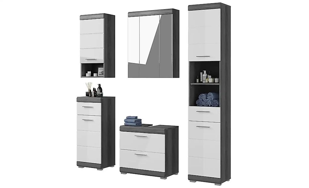 Badmöbel-Set SCHLOONSEE  5 teilig  inklusive LED Beleuchtung  bestehend aus günstig online kaufen