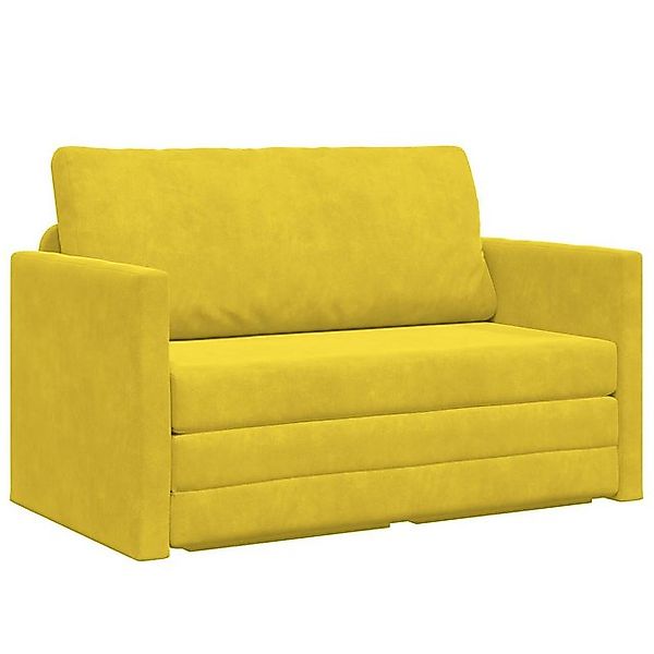vidaXL Sofa Futonsessel-Bett 2-in-1 Gelb 124x204x61 cm Velours, 1 Teile günstig online kaufen