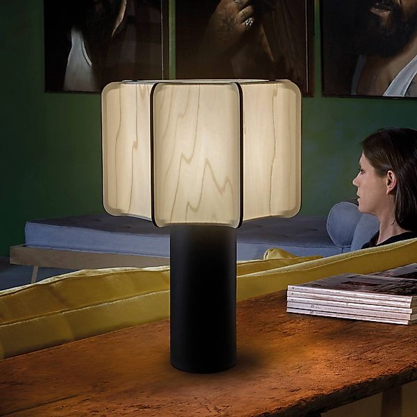 LZF Tischlampe Kactos, elfenbeinfarben/schwarz, Höhe 52 cm günstig online kaufen