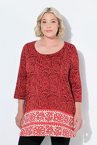 Ulla Popken Longshirt Longshirt A-Linie Rundhalsausschnitt günstig online kaufen