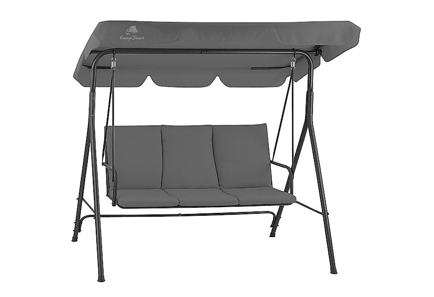 HinHocker Hollywoodschaukel 3-Sitzer mit Sonnendach, Grau, bis 250 kg belas günstig online kaufen