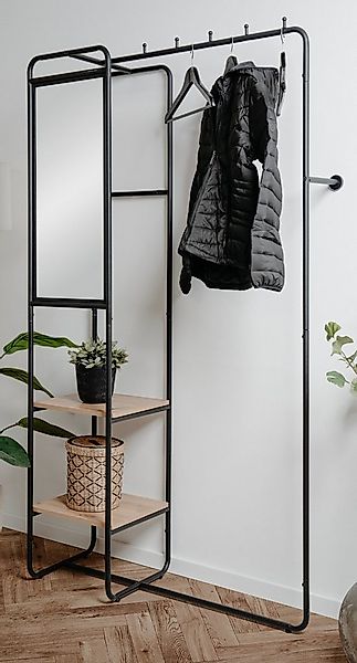 Inn.Furn Kompaktgarderobe Wick (Garderoben-Set in schwarz mit Eiche, 100 x günstig online kaufen
