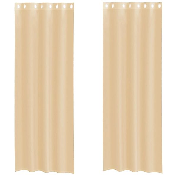 vidaXL Voile Vorhänge mit Ösen 2 Stk Sandfarbe 4102124 günstig online kaufen