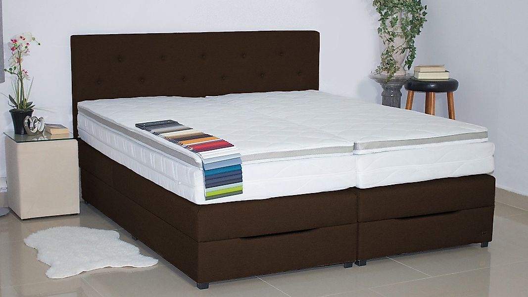 PAARA Boxspringbett Rio mit Bettkasten Kopfteil günstig online kaufen