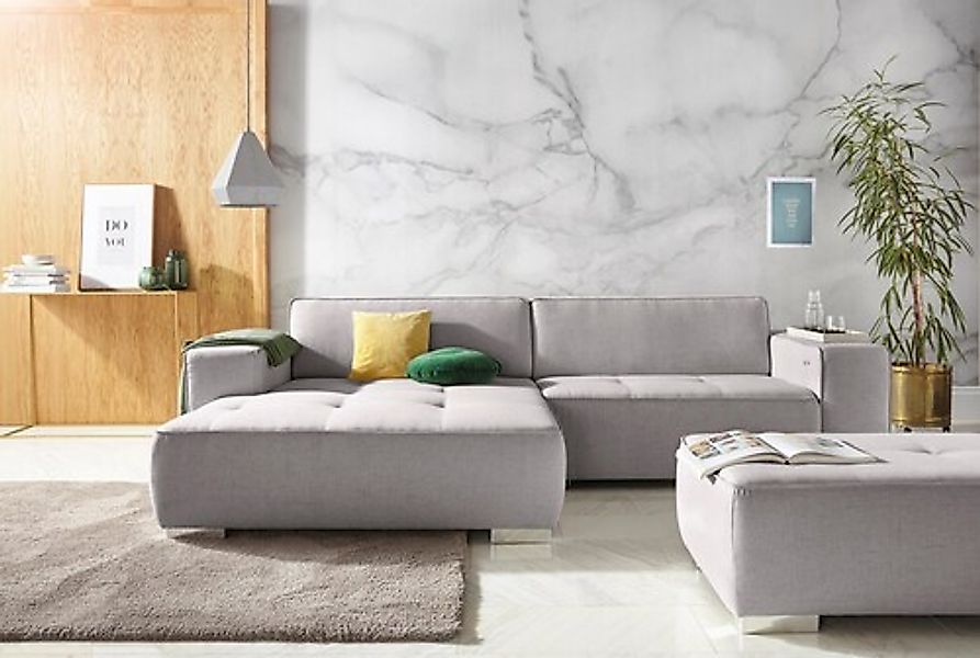 Home affaire Ecksofa »Sapporo L-Form« wahlweise Bettfunktion oder Sitztiefe günstig online kaufen