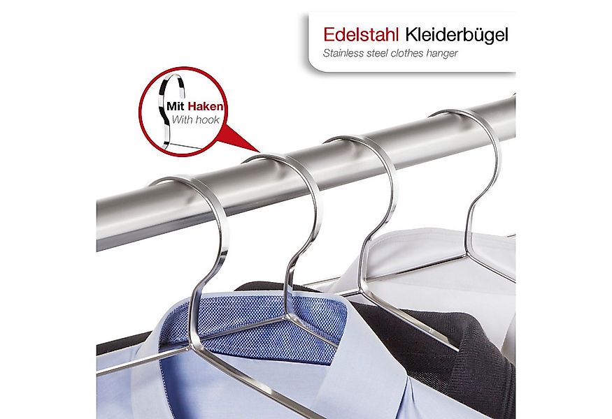 SO-TECH® Kleiderbügel Garderobenbügel Design Edelstahl 450 x 193 mm mit Hak günstig online kaufen