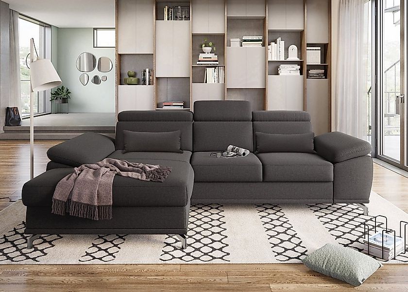 sit&more Ecksofa "Cabrio L-Form, B: 295 cm, mit Sitztiefen-, Arm- & Kopftei günstig online kaufen