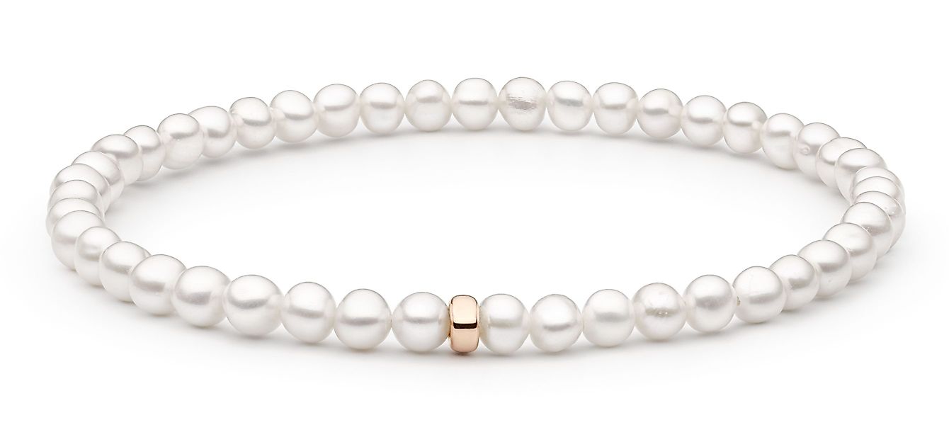 Gaura Pearls Perlenarmband klassisch weiß rund günstig online kaufen