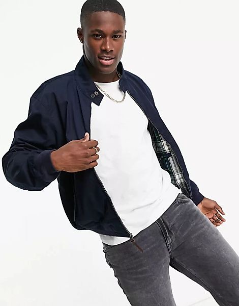 Polo Ralph Lauren – Baracuda – Harrington-Jacke aus Twill in Navy-Marinebla günstig online kaufen