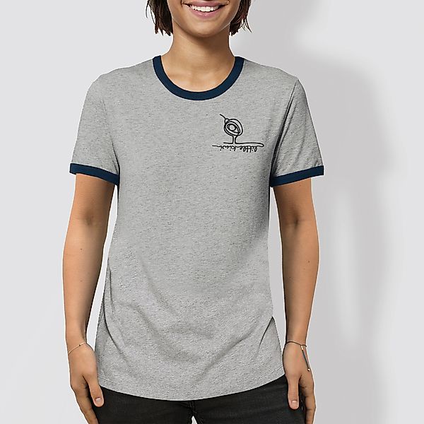 Unisex T-shirt, "Kleiner Kiwi", Heather Ash/navy günstig online kaufen