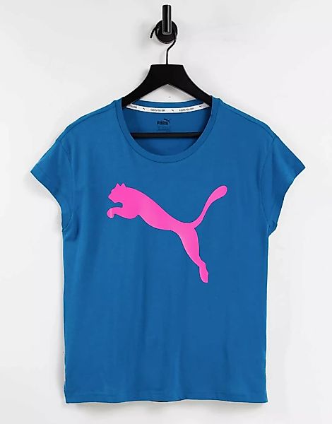 Puma – Active – T-Shirt mit Logo in Blau günstig online kaufen