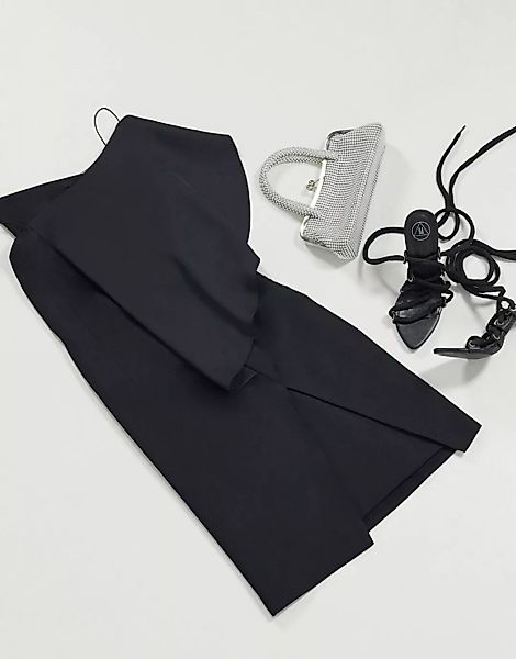 AQAQ – Schwarzes Bodycon-Kleid mit One-Shoulder-Träger günstig online kaufen